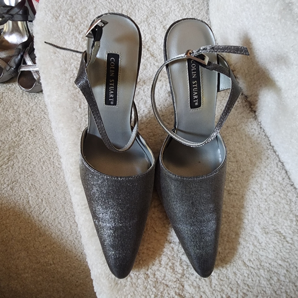 Colin Stuart Metallic Silver Heels